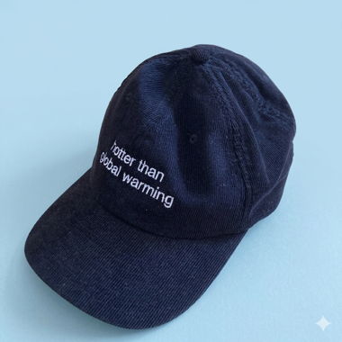 Casquette PLAKATIV « plus chaud que le réchauffement climatique »