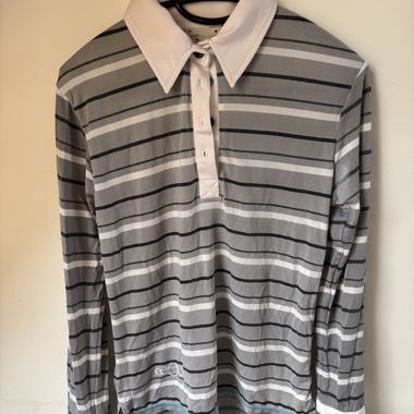 Gestreiftes Langarm-Poloshirt