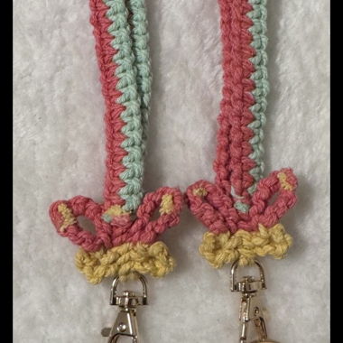Keychain, Macramé, Butterfly 