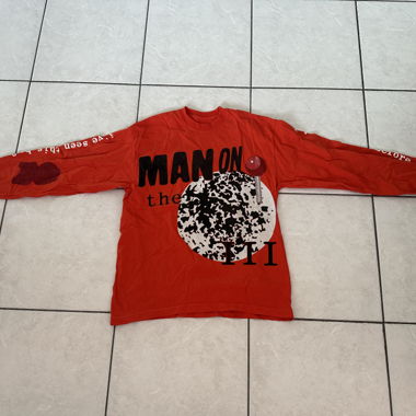 T-shirt a maniche lunghe CPFM x Kid Cudi rosso (indossata una volta)