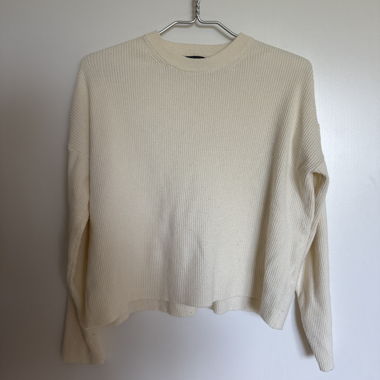 Beige Ribbed Sweater