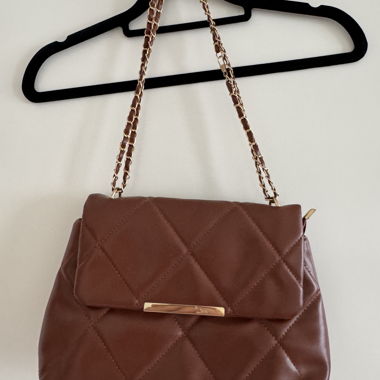 Braune Stepp-Handtasche