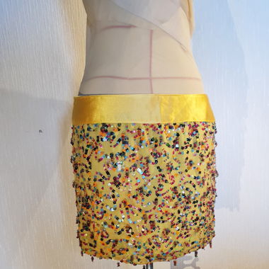 Jupe jaune à sequins – pièce sur mesure T 42