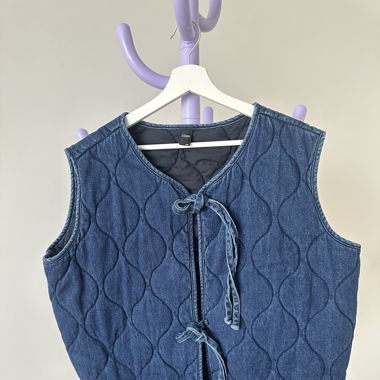 Jeans Weste mit Schleife