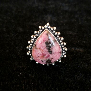 Anello regolabile in rodonite
