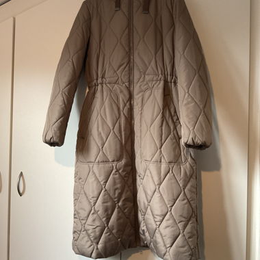Long quilted Geox Respira coat beige