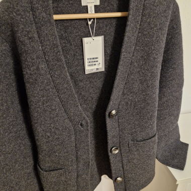 Cardigan grau en laine mélangée/ bouillie H&M S