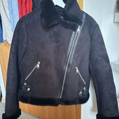 Lederjacke mit Fell