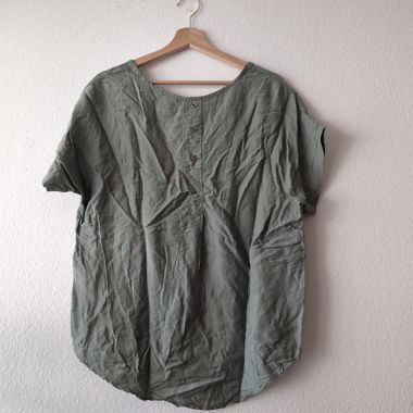 Camicia da donna kaki, maniche corte