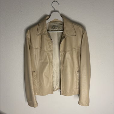 leder jacke beige