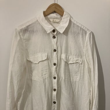 Weisse Leinenbluse Gr. 36