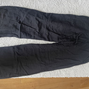 Black wide casual trousers