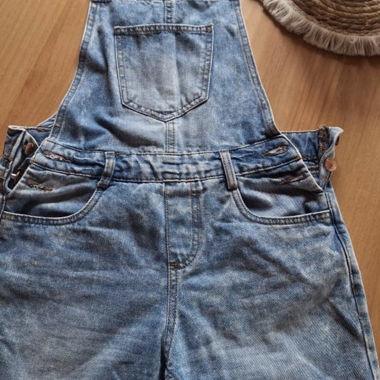 Light Blue Denim Short Overalls