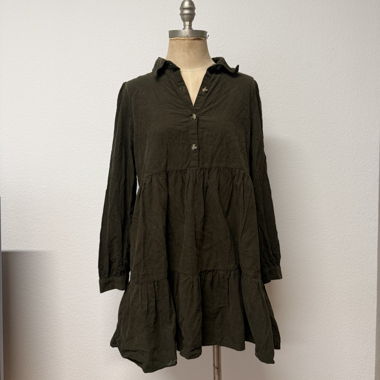 Zara cord dress dark green size S
