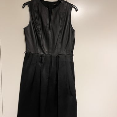 Leather mix dress