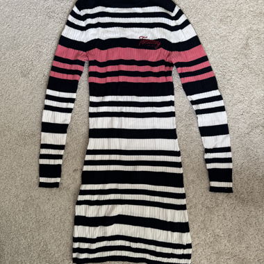 Robe longue rayée