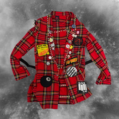 Red Plaid Punk Blazer