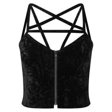 Crop-top en velours Killstar S