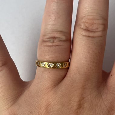 Anello Cuori in Oro con Pietre