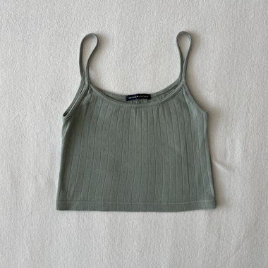 sage green cropped tank top from brandy melville