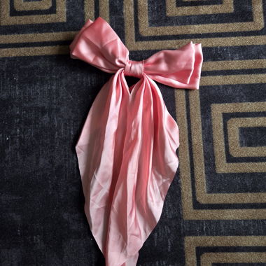 Light Pink Satin Bow Tie