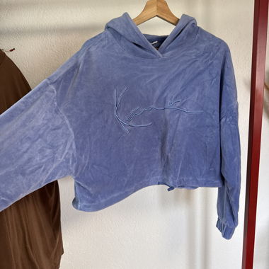 Blue Cropped Hoodie