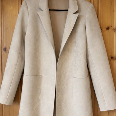 Beige mid-length women's coat