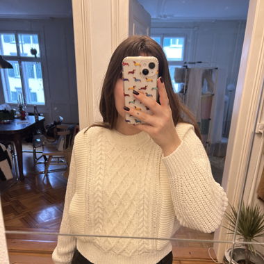 Weisser Strickpullover S