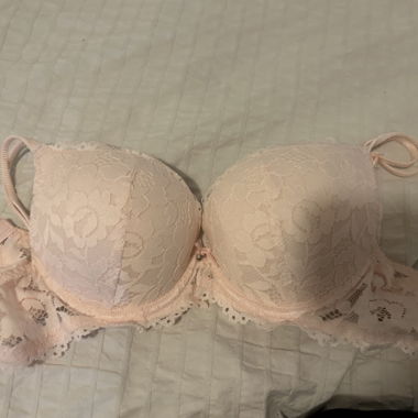Pink lace bra