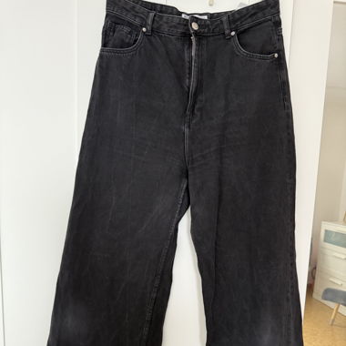 Bershka black wide-leg jeans 