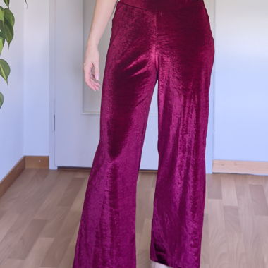 Velvet Pants with Elastic Waistband