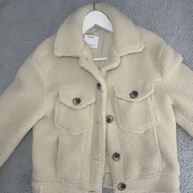 Giacca Teddy Bershka Crema XS