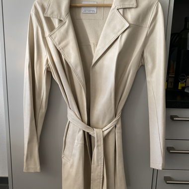 Bershka faux leather trench coat - size M