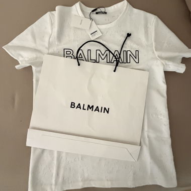 Balmain T-Shirt mit weissem Logo