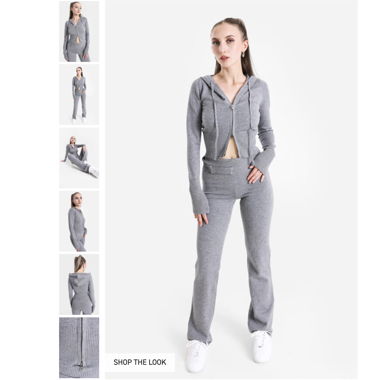 Hoodie and Joggings grey set