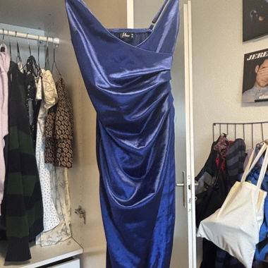 Blue Satin Dress