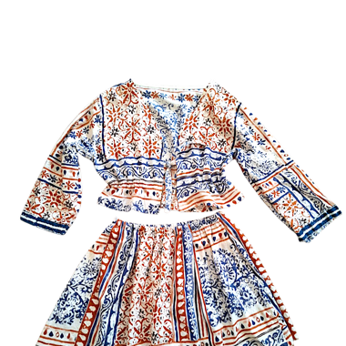 "Nusa Dua" set: Gani shirt and batik skirt
