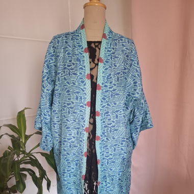 Kimono ahori robe de chambre veste tissus inde 