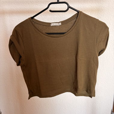 Khaki Crop T-Shirt