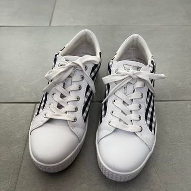 Bugatti Schuhe blau/weiss kariert