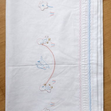 Embroidered Crib Sheet
