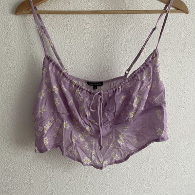 Lavender floral crop top 