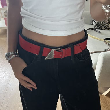 red belt with statement buckle 