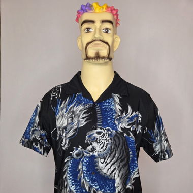Chemise à manches courtes avec dragon et tigre – Earthquake