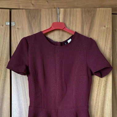 Wine Red Peplum Blouse