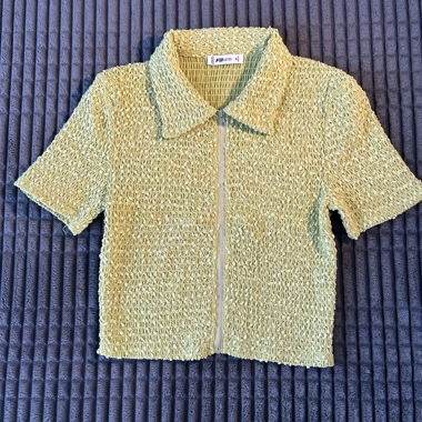 Grünes Top / Bluse mit Reissverschluss