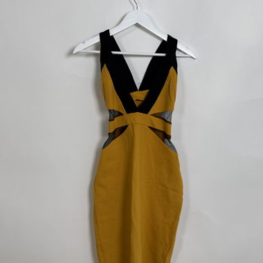 RucyLly Yellow Black Dress