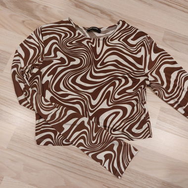 Braun/Beige gemustertes Langarmshirt