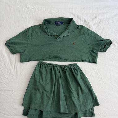 Green polo and skirt set