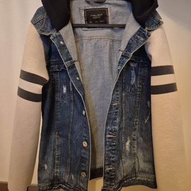 Veste en denim Zara Man à capuche